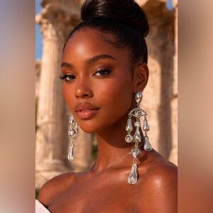 ✨ Schiaparelli-Inspired Evil Eye Statement Earrings ✨ Silver Tone